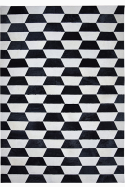 Tapis en peau à motifs géométriques noirs et blancs 140X200 - Tapis en peau by MA Salgueiro