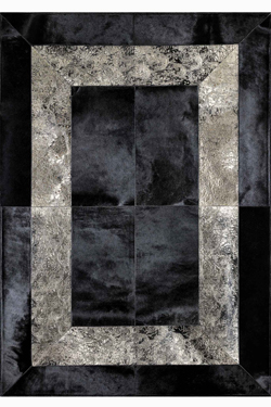 Tapis en peau noir et décor gravé 170X240 - Tapis en peau by MA Salgueiro