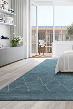 Tapis losanges bleu gris Vegas 120X170cm
