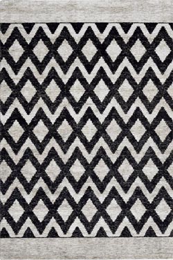 Tapis losanges noirs sur fond gris Gradient chenille 140X200 - Tapis contemporain by MA Salgueiro