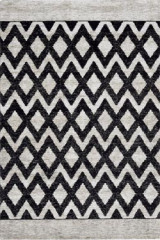 Tapis losanges noirs sur fond gris Gradient chenille 140X200 - Tapis contemporain by MA Salgueiro