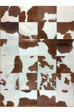 Tapis Patchwork en peau de vache tachetée marron 140X200 - Tapis en peau by MA Salgueiro