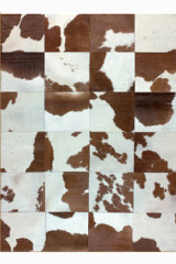 Tapis Patchwork en peau de vache tachetée marron 140X200 - Tapis en peau by MA Salgueiro