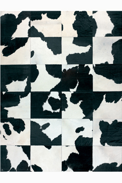 Tapis Patchwork en peau de vache tachetée noir 140X200 - Tapis en peau by MA Salgueiro