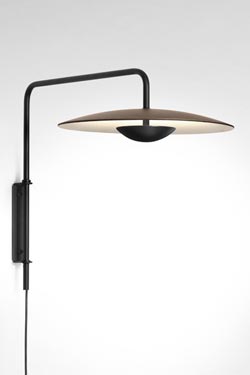 Applique murale en bois Wengé et métal noir mat Ginger, éclairage LED 