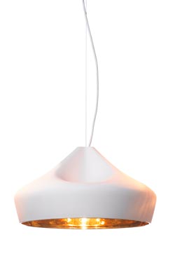Pleat Box white and gold ceramic pendant lamp - Pendants by Marset