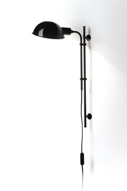Funiculi black industrial design wall light, height adjustable - Wall lights by Marset