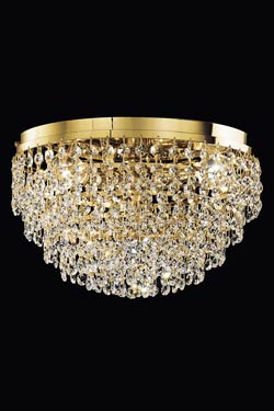 Conical crystal and gold-plated ceiling light  - Ceiling lights by Masiero