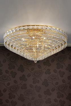 Large ceiling lamp 12 lights gold and crystal - Ceiling lights by Masiero