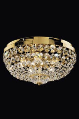 Round crystal and gold-plated ceiling light  - Ceiling lights by Masiero