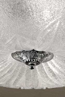 Round ceiling light in sand-blasted moulded glass