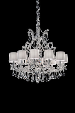 12-light chrome Venetian chandelier - Chandeliers by Masiero