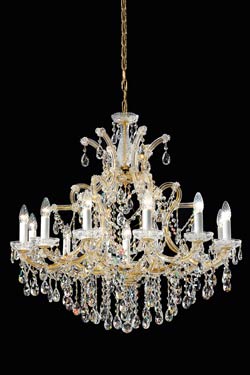 12-light gold-plated-metal and Bohemian crystal chandelier  - Chandeliers by Masiero