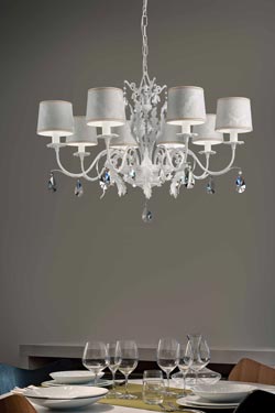 Acantia Venetian white chandelier 8 lights  - Chandeliers by Masiero