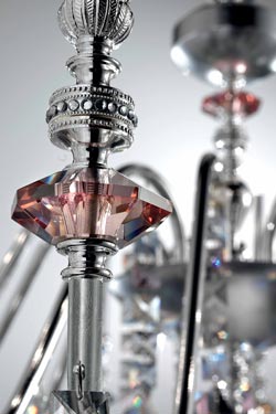 Chic silver chandelier 8 lights 