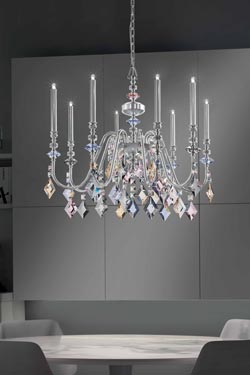 Chic silver chandelier 8 lights  - Chandeliers by Masiero