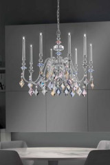 Chic silver chandelier 8 lights  - Chandeliers by Masiero