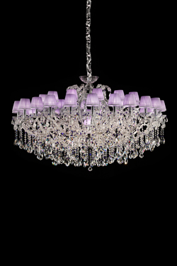Glass chandelier with chromed metal structure 15 lights - Chandeliers by Masiero