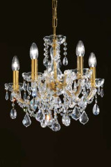 5-light clear crystal and gold-plated-metal chandelier - Chandeliers by Masiero