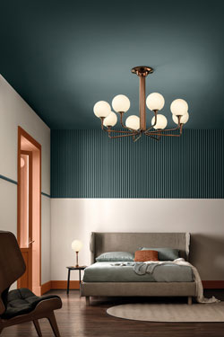 Retro 8-branch copper chandelier Tee - Chandeliers by Masiero