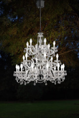 Drylight grand lustre vénitien 24 lumières éclairage LED blanc - Suspension d'extérieur by Masiero