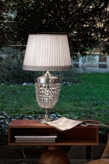 Elegantia grande lampe de table cristal et argent  - Lampe de table by Masiero
