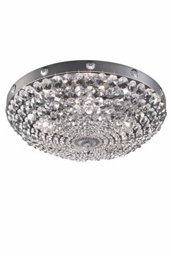 Elegantia plafonnier 4 lumières en cristal et finition argent - Plafonnier by Masiero