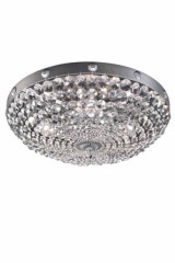 Elegantia plafonnier 4 lumières en cristal et finition argent - Plafonnier by Masiero