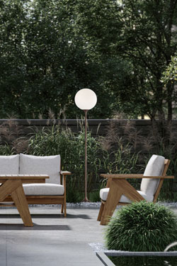 Copper brown outdoor floor lamp Tee mobile - Exterior columns by Masiero