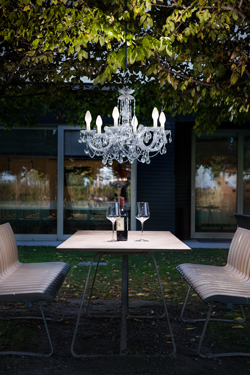 Drylight outdoor chandelier 6 lights white LED lighting