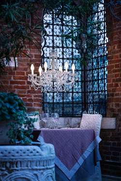 Drylight outdoor chandelier 6 lights white LED lighting