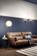 20's floor lamp in copper-plated metal and beige ball Tee - Floor lamps by Masiero