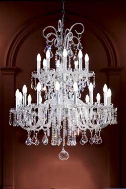 Grand lustre en cristal torsades transparentes - Lustre by Masiero
