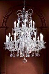 Grand lustre en cristal torsades transparentes - Lustre by Masiero