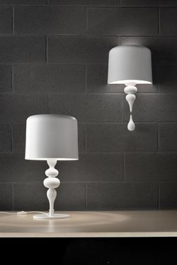 Grande applique Eva en résine et polyuréthane laqué blanc