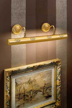 Grande applique pour tableau cylindrique dorée mat - Eclairage tableau by Masiero