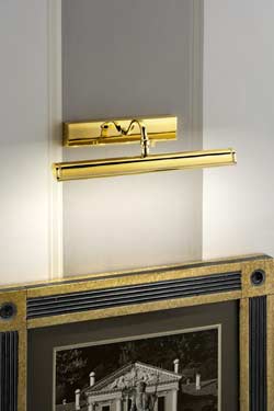 Grande applique pour tableau LED évasée dorée polie décoration classique striée