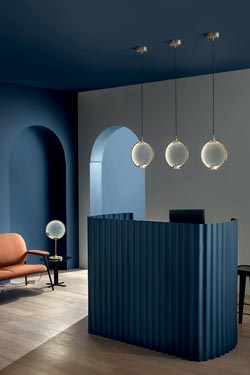 Horo suspension ronde en verre fumé