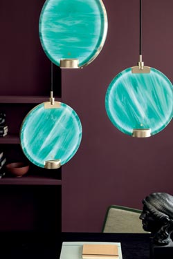 Horo suspension ronde en verre vert