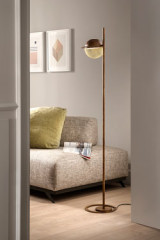 Lampadaire industriel bronze et doré Iglu - Lampadaire by Masiero