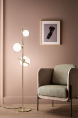 Lampadaire 3 lumières en métal doré Posy - Lampadaire by Masiero