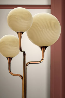Lampadaire 3 lumières rétro Tee 