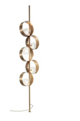 Lampadaire suspendu en laiton satiné, 5 lumières Sound - Lampadaire by Masiero