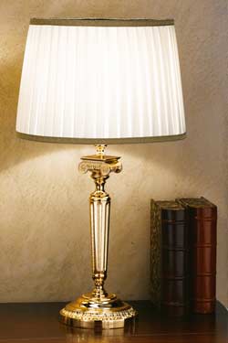 Lampe bronze doré pied rond - Lampe de table by Masiero