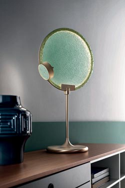 Lampe de table en verre givré vert Horo - Lampe de table by Masiero