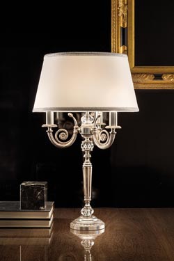Lampe de table 3 lumières blanc et argenté - Lampe de table by Masiero