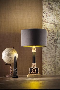 Lampe de table noire et or - Lampe de table by Masiero