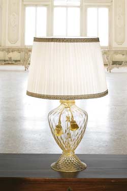 Lampe dorée verre Murano