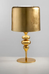 Lampe Eva en résine et polyuréthane dorée - Lampe de table by Masiero