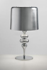 Lampe Eva résine et polyuréthane argent - Lampe de table by Masiero